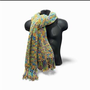 Rainbow Color Pride Multicolor Oversized Hand knit Knit Scarf